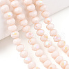 Electroplate Opaque Solid Color Glass Beads Strands EGLA-A034-P1mm-L20-4