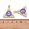 Brass Micro Pave Clear Cubic Zirconia Pendants for Women KK-T070-90A-01-3