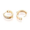 Brass Micro Pave Cubic Zirconia Hoop Earring Finding KK-N261-25G-2