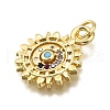 Rack Plating Brass Micro Pave Cubic Zirconia Pendants KK-K401-51G-02-2