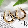 Brass Enamel Hoop Earrings EJEW-P301-05G-1