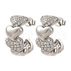 Brass Micro Pave Clear Cubic Zirconia Stud Earrings EJEW-D322-07P-01-4