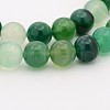 Natural Green Onyx Agate Dyed & Heated Round Bead Strands G-P070-19-4mm-1