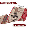 GOMAKERER 1 Roll Printed Polyester Imitation Burlap Ribbons OCOR-GO0001-08-2