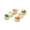 Brass Micro Pave Cubic Zirconia Pendants KK-D357-14G-2