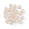 UV Plating Rainbow Iridescent Acrylic Enamel Beads OACR-I003-15A-3