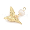 Natural Cultured Freshwater Pearl & Brass Pendants KK-U062-03G-2