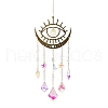 Quartz Crystal & Brass Pendant Decorations HJEW-M007-02A-G-1