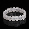 Natural Quartz Crystal Oval Bead Stretch Bracelets for Men Women PW-WG50701-01-1