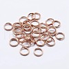 925 Sterling Silver Split Jump Rings STER-F036-01RG-0.6x8mm-1