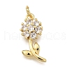 Rack Plating Brass Micro Pave Cubic Zirconia Pendants KK-K401-50B-G-1