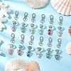Angel Acrylic & Synthetic Turquoise & Shell Pendant Decorations HJEW-JM03175-02-1