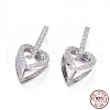 Anti-Tarnish Rhodium Plated 925 Sterling Silver Pendant Bails STER-L058-024P-3