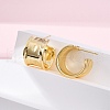 Brass C-Shaped Stud Earrings EJEW-R025-37G-5
