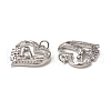Brass Micro Pave Cubic Zirconia Bird Pendants KK-E068-VB009-3