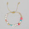 Bohemian Style Shell Letter Bead Braided Bead Bracelets for Women WG07C1E-04-1