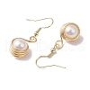 Natural Cultured Freshwater Pearl with Eco-Friendly Copper Wire Dangle Earrings EJEW-JE05737-4