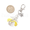 Flower Angel Glass Pearl & Glass Seed Pendant Decorations HJEW-MZ00239-05-3