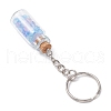 Glass Wish Bottle Keychains HJEW-JKC01227-5