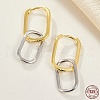 925 Sterling Silver Dangle Hoop Earrings for Women EJEW-F317-29GP-1