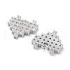 Brass Micro Pave Clear Cubic Zirconia Charms KK-F871-46P-2