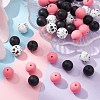 Round Food Grade Eco-Friendly Silicone Focal Beads SIL-YW0001-14B-5