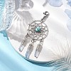 Alloy Woven Net/Web with Synthetic Turquoise Pendants Decorations HJEW-TA00194-02-2