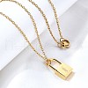 304 Stainless Steel Rolo Chain Pendant Necklaces NJEW-S444-01G-06-4