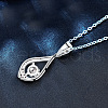 Teardrop 925 Sterling Silver Crystal Moissanite Pendant Necklaces for Women FS-WGA8F32-02-3