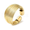 Brass Multi Wire Wrap Open Cuff Ring RJEW-C037-02G-1