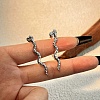 304 Stainless Steel Rhinestone Stud Earrings EJEW-Z116-01P-1