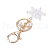 Snowflake Acrylic with Glass Pearl Bead Pendant Keychain KEYC-JKC00881-4