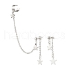 304 Stainless Steel Star Asymmetrical Earrings EJEW-JE04889-02-1