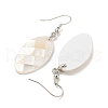 Rack Plating Brass Natural White Shell Dangle Earrings EJEW-N055-52K-2