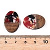 Transparent Resin and Walnut Wood Pendants RESI-T057-04E-4