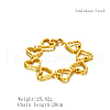 Stylish Stainless Steel Heart Link Chain Bracelets for Women OP5600-6