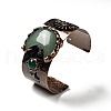 Natural Green Aventurine & Agate Crescent Moon and Sun Open Cuff Bangle G-D468-25R-02-4