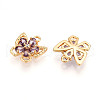 Brass Micro Pave Cubic Zirconia Charms KK-N262-111A-G-2