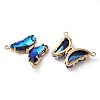 Brass Pave Faceted Glass Connector Charms FIND-Z020-03G-2