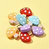 8Pcs 4 Colors Mushroom Food Grade Eco-Friendly Silicone Focal Beads SIL-FS0001-10-2