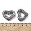 Heart Shape Polymer Clay Rhinestone Beads CLAY-NH0001-09A-4