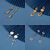 304 Stainless Steel 32Pcs 8 Style Stud & 24Pcs 6 Style Leverback Earring Findings FIND-SZ0002-10-4