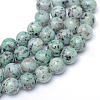 Natural Sesame Jasper/Kiwi Jasper Bead Strands X-G-R345-8mm-12-1