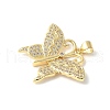 Brass Micro Pave Clear Cubic Zirconia Pendants ZIRC-I071-13G-2