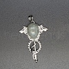 Natural Labradorite Teardrop Pendants PW-WG60016-21-1