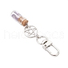 7 Chakra Natural Lapis Lazuli & Amazonite & Amethyst & Citrine & Green Aventurine & Rose Quartz & Red Aventurine Chips inside Glass Wishing Bottles Pendant Decorations HJEW-JM03152-5