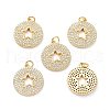 Brass Micro Pave Clear Cubic Zirconia Pendants ZIRC-L100-109G-1