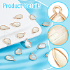   16Pcs Natural Paua Shell & Brass Teardrop Charms FIND-PH0022-59-4