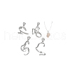  4Pcs 4 Styles Brass Pendant Irregular Cabochon Settings KK-NB0003-73B-7