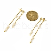 Mother's Day Jewellery Natural Pearl Beaded Tassel Dangle Stud Earrings EJEW-JE05514-01-3